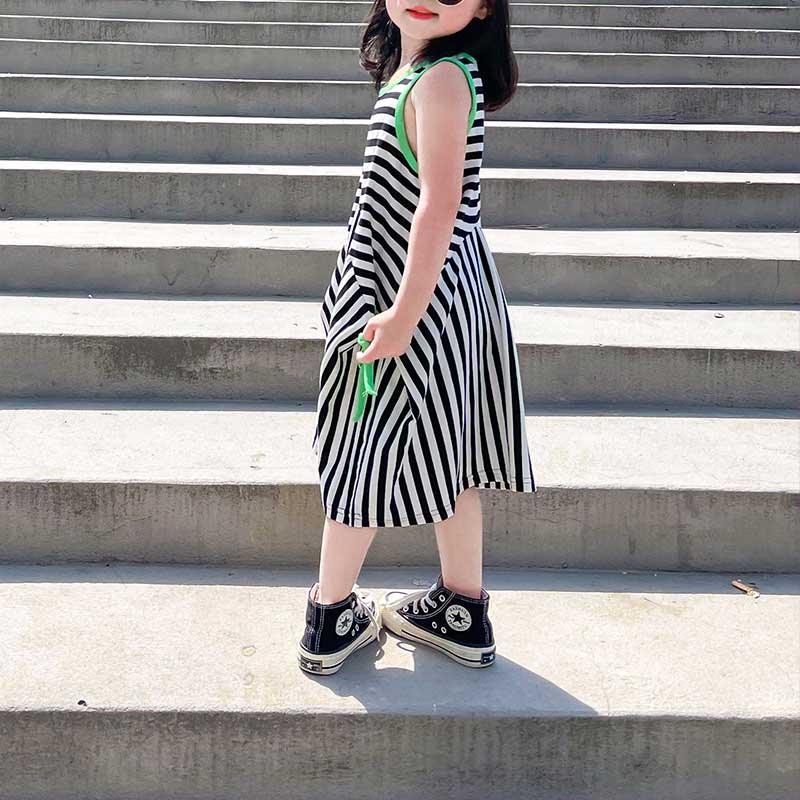 Toddler Girl Sleeveless Striped Dress - PrettyKid