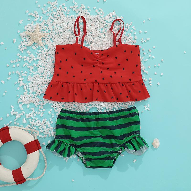 Toddler Girl Watermelon Print 2-piece Swimsuit - PrettyKid