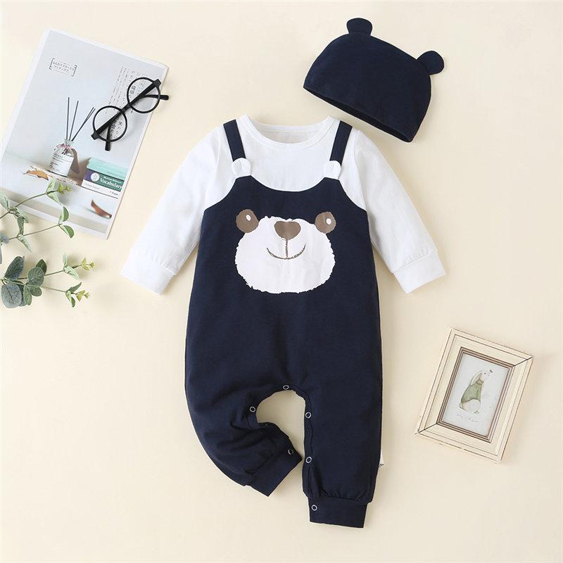 2-piece Panda Pattern Jumpsuit & Hat for Baby - PrettyKid