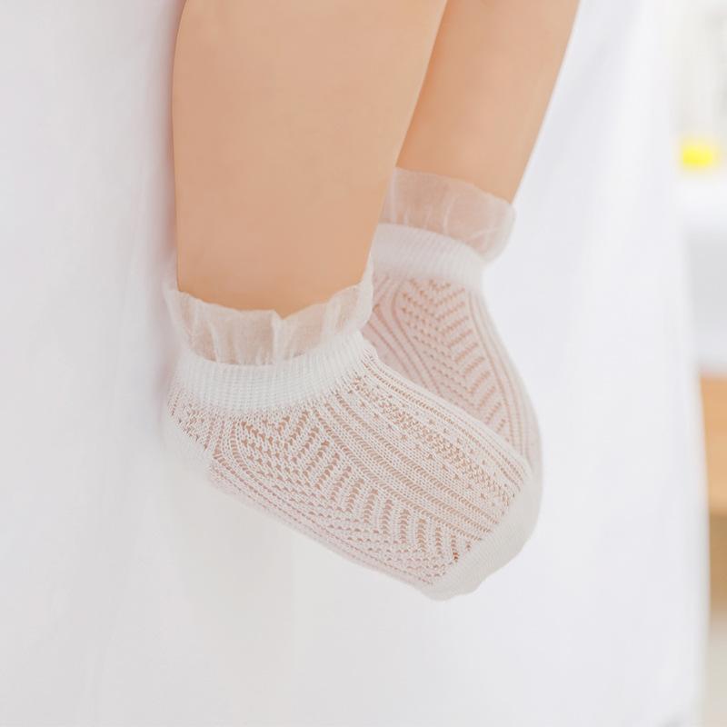 2 Pairs Of Summer Mesh Ultra-thin Ice Silk Hollow Baby Socks Children's Clothing - PrettyKid