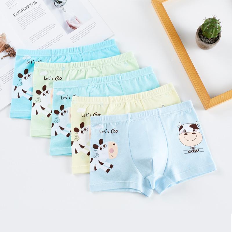 Toddler Boy 5pcs Cow Pattern Panties Children's Clothing - PrettyKid