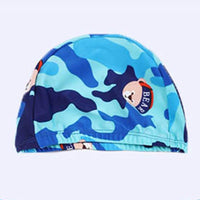 Kid Boy Cartoon Bear Patten Swimming Trunks & Swimming Cap 2 Pic Children's Clothing - PrettyKid