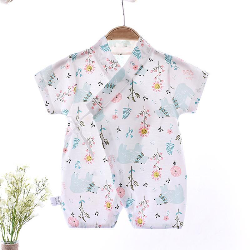 Baby Girl Summer Fresh Flower Pattern Bodysuit Wholesale Children's Clothing - PrettyKid