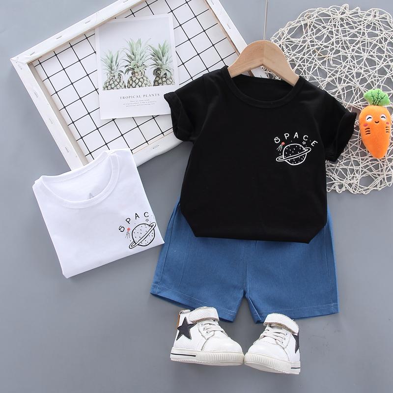 Toddler Boy Planet Print T-shirt & Shorts Children's Clothing - PrettyKid