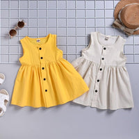 Solid Sleeveless Dress for Toddler Girl Wholesale children's clothing - PrettyKid