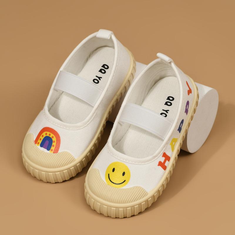 wholesale girls dresses toddle girl smiling letter printing Velcro Canvas Shoes Wholesale - PrettyKid