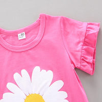 Little Daisy T-shirt & Polka Dot Overalls Wholesale Children's Clothing - PrettyKid