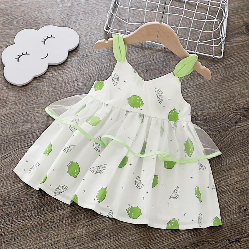 Lemon Printed Dress for Toddler Girl Wholesale children's clothing - PrettyKid
