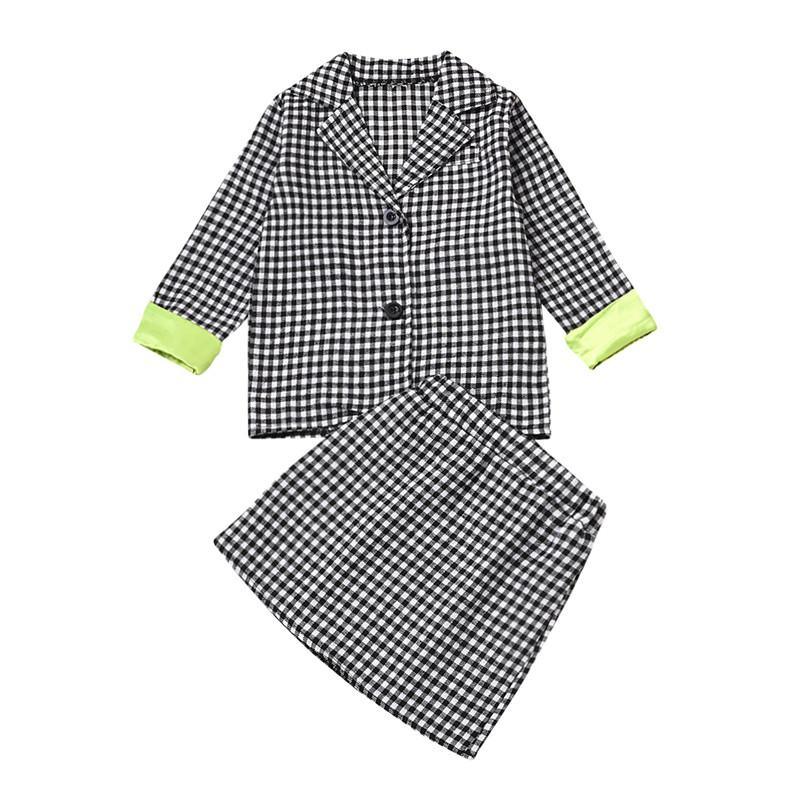 2-piece Plaid Dress Set for Toddler Girl - PrettyKid