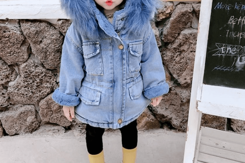 Girls Trendy Fashion Plus Velvet Thick Denim Comfortable Jacket Girls Clothes Wholesale - PrettyKid