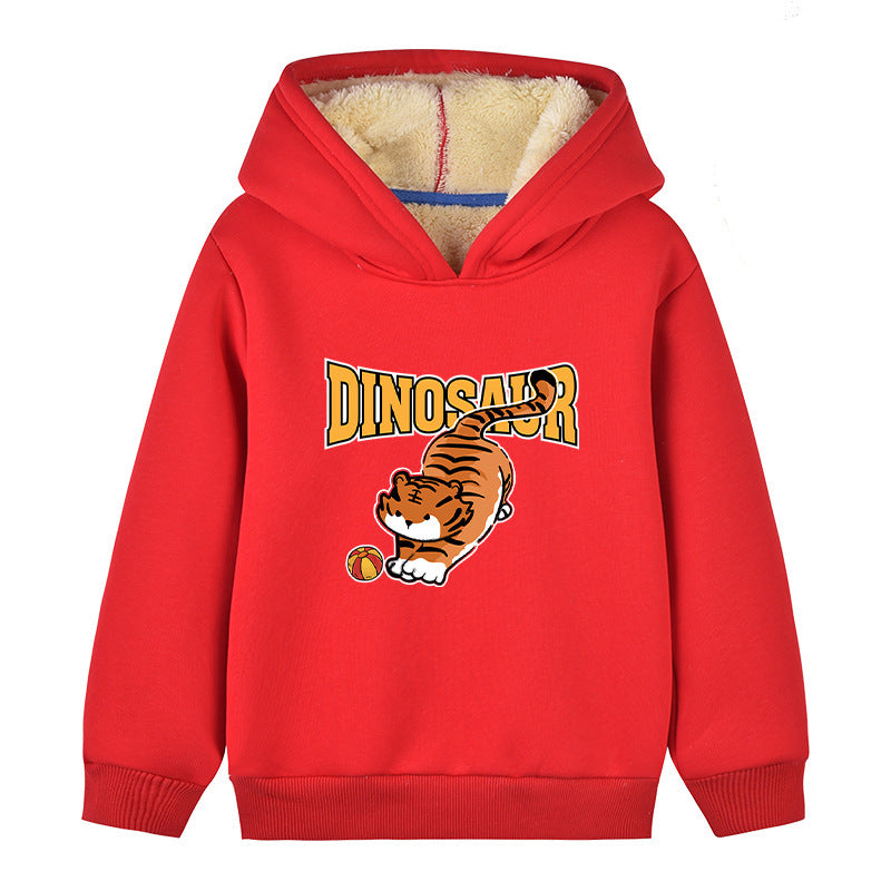 18M-10Y Kids Boys Long Sleeve Cartoon Tiger Letter Print Hooded Top Kids Wholesale Clothing - PrettyKid