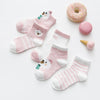 0-12Y 5-Pack Toddler Kid Girls & Boys Cartoon Striped Polka Dots Socks - PrettyKid