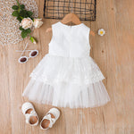 3-24M Baby Girl Summer Dress Mesh Solid Color Sleeveless Irregular Wholesale Baby Clothing - PrettyKid