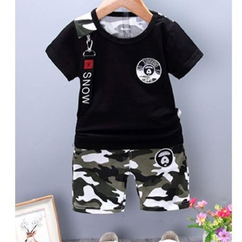 Grow Boy T-shirt & Camouflage Print Shorts - PrettyKid