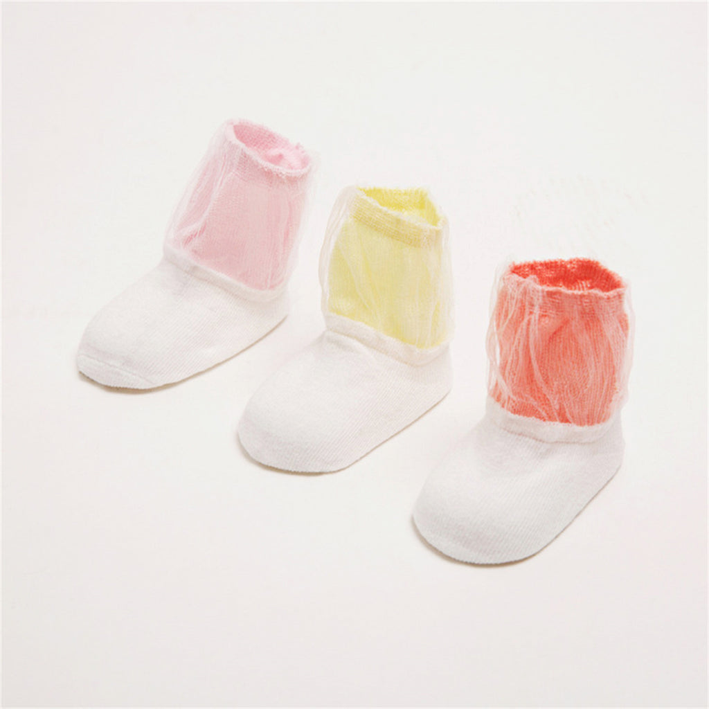 Wholesale Baby 3pcs Mesh Polka Dots Socks in Bulk - PrettyKid