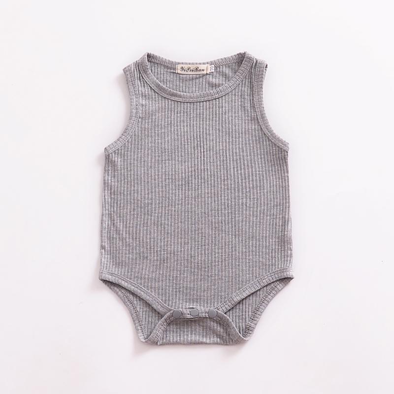 Solid Sleeveless Knitted Bodysuit Wholesale children's clothing - PrettyKid