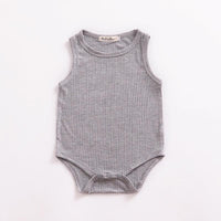 Solid Sleeveless Knitted Bodysuit Wholesale children's clothing - PrettyKid