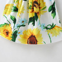 Toddler Girl Sunflower Pattern Summer Cami Dress Wholesale Children's Clothing - PrettyKid