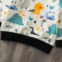 2-piece Dinosaur Printed Hooded Coat & Pants for Baby Boy - PrettyKid