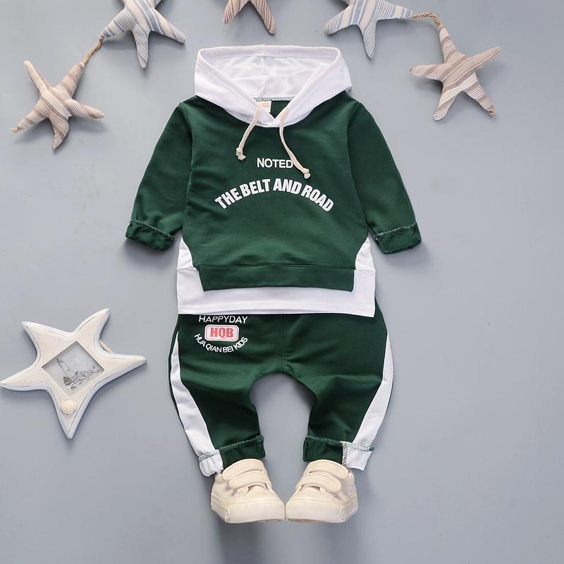 2-piece Letter Pattern Hoodie & Pants for Children Boy - PrettyKid