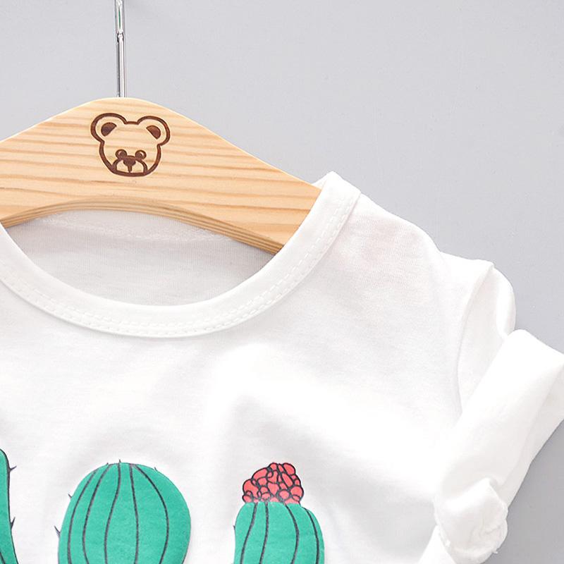 2-piece Cactus Pattern T-shirt & Shorts for Children Boy - PrettyKid