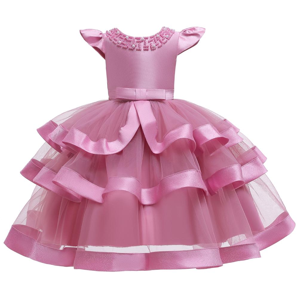 Girl Princess Flying Sleeves Performance Dress - PrettyKid