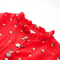 Toddler Girl Polka Dot Pattern Red Dress Wholesale Children's Clothing - PrettyKid