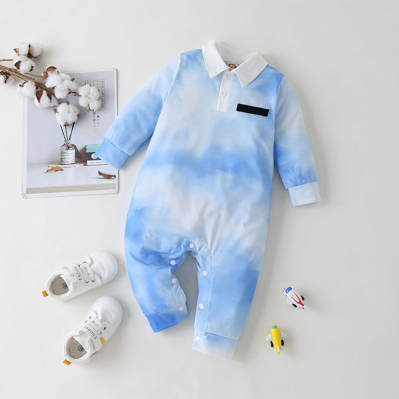 3-18M Baby Tie Dye Polo Shirts Jumpsuit Wholesale Baby Boutique Clothing - PrettyKid