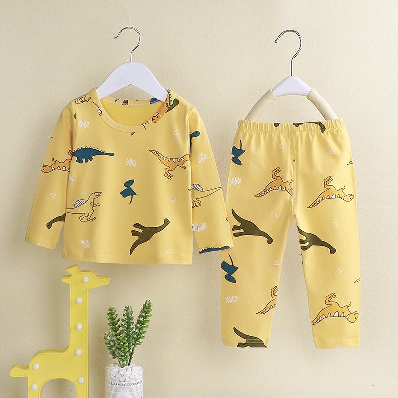 children's clothes manufacturers wholesale Toddler Girl Dinosaur Print Long Sleeves Pajamas Top & Pants - PrettyKid