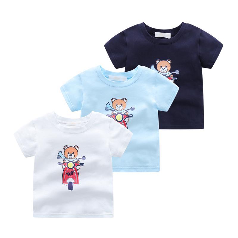 High Quality Cotton Cute Cartoon Animal Short-Sleeve Tee Wholesale children's clothing - PrettyKid