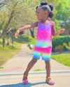 18M-6Y Toddler Girls Shorts Sets Tie Dye Casual Tank Top & Shorts Wholesale Sunny Girl Clothing