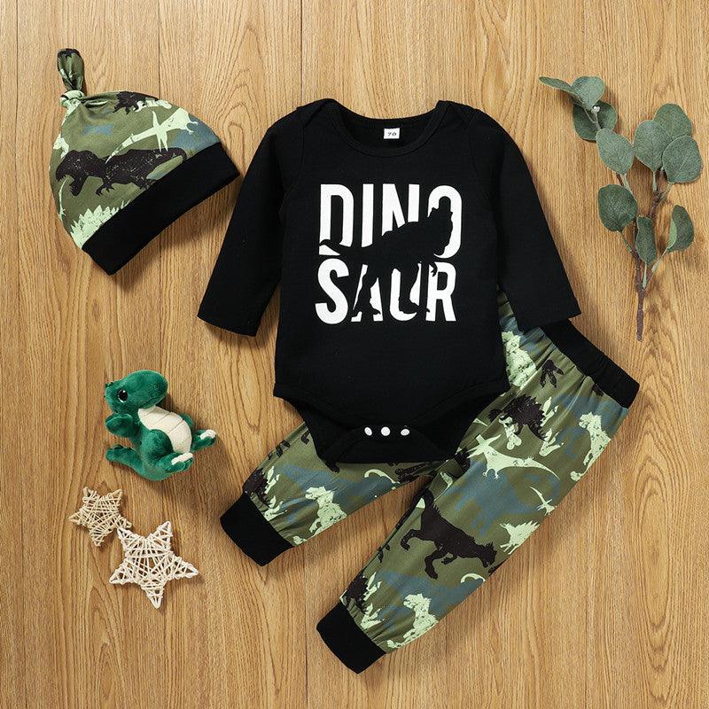 Baby Boy's Long Sleeve Dinosaur Camouflage Suit - PrettyKid