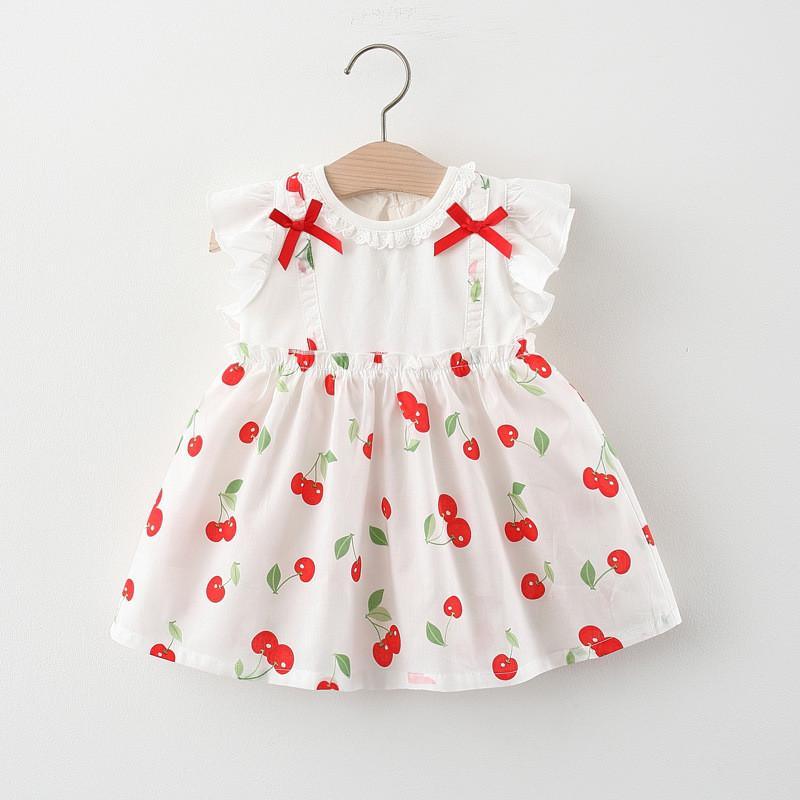 Grow Girl Sleeveless Cherry Pattern Dress - PrettyKid