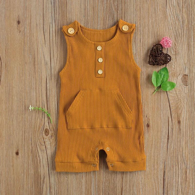 Baby Solid Pattern Summer Jumpsuit - PrettyKid