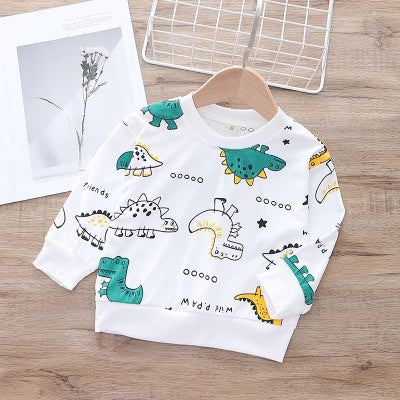Toddler Boy Bear Pattern Long Sleeves T-shirt - PrettyKid