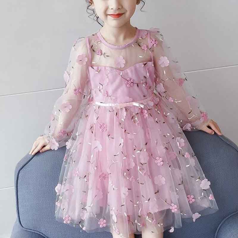 Embroidery Floral Dress for Girl - PrettyKid