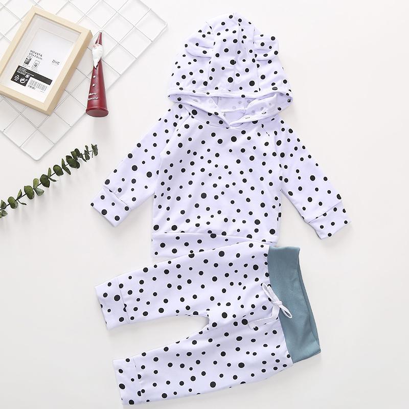 2-piece Polka Dot Hoodie & Pants for Baby - PrettyKid