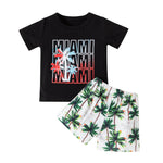 6M-3Y Baby Boys Sets Beach Coconut Print T-Shirts And Shorts Baby Clothes In Bulk - PrettyKid