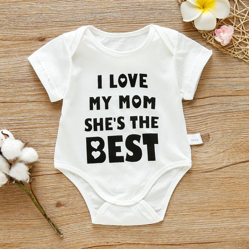 Baby Love Letter Cotton Summer Bodysuit - PrettyKid