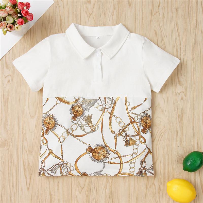 Geometric Pattern T-shirt for Children Boy - PrettyKid