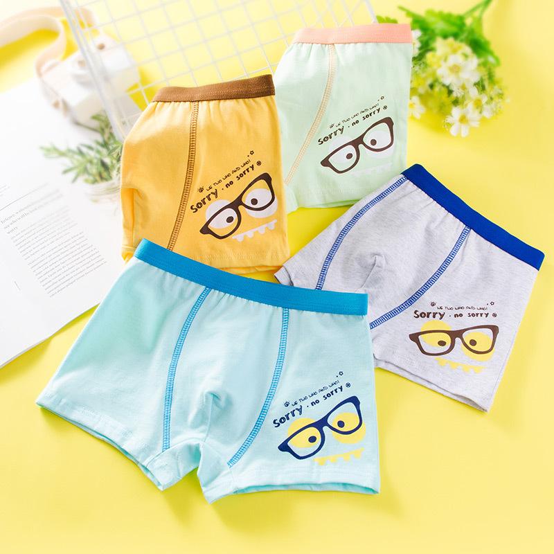 Toddler Boy 4pcs Glasses Pattern Panties - PrettyKid