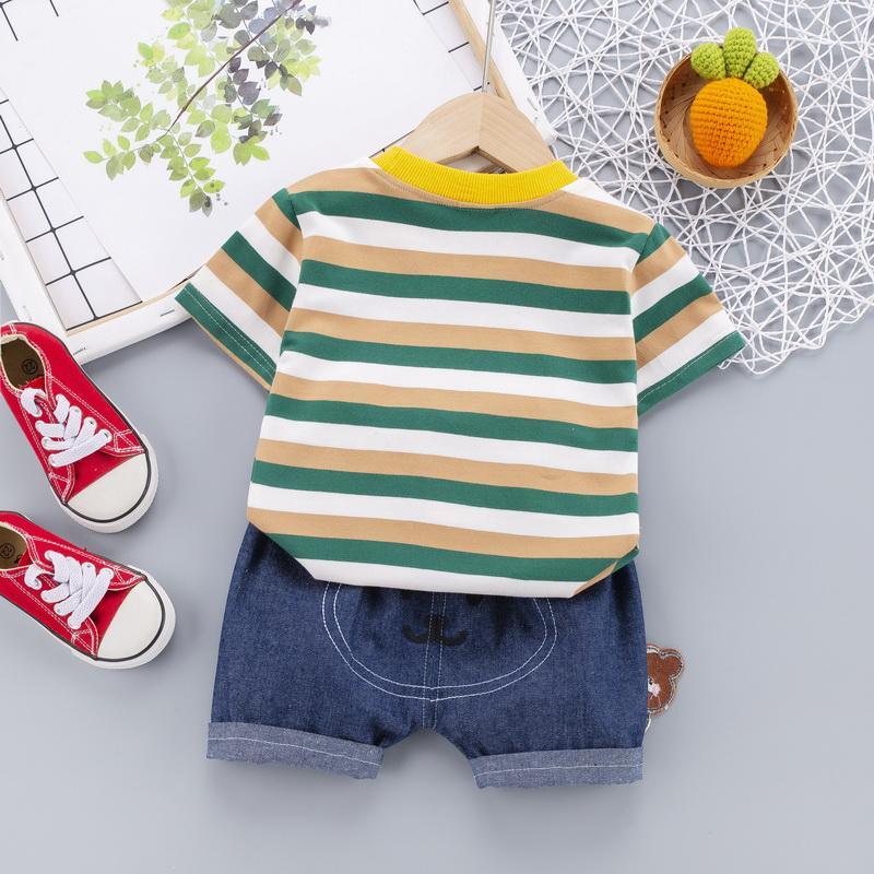 2-piece Bear Pattern T-shirt & Pants for Children Boy - PrettyKid