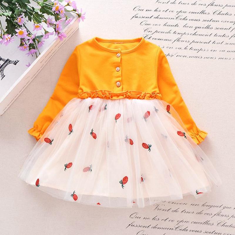 Pineapple Pattern Princess Dress for Toddler Girl - PrettyKid