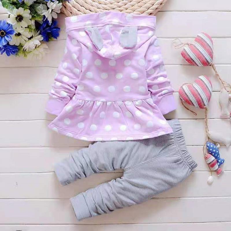 3-piece Polka Dot Coat & Pants & Bag for Toddler Girl Wholesale Children's Clothing - PrettyKid