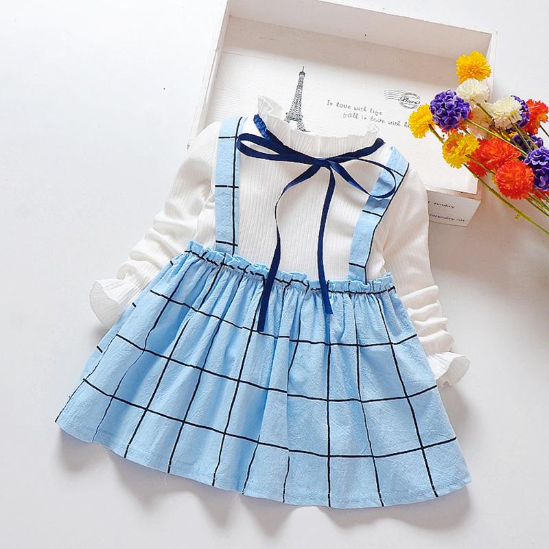 Fashion Color-block Plaid Dress - PrettyKid
