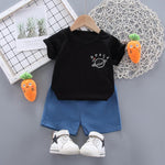 Toddler Boy Planet Print T-shirt & Shorts Children's Clothing - PrettyKid