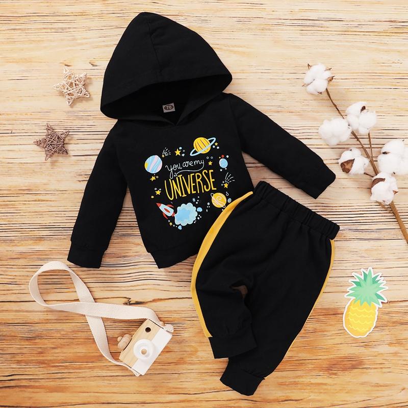 2-piece Universe Pattern Hoodie and Pants Set Wholesale children's clothing - PrettyKid