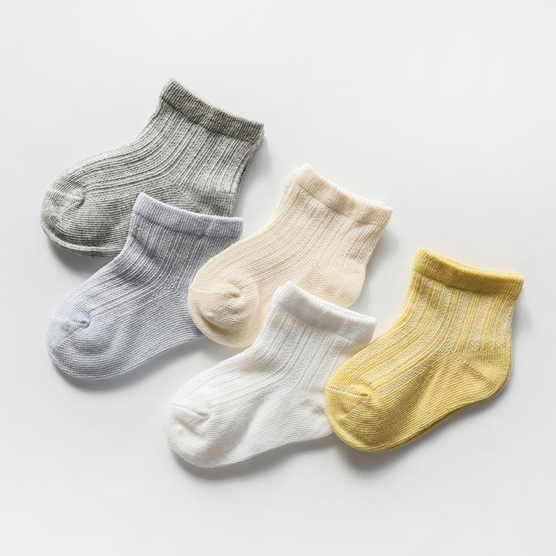 5 pairs Solid color Socks mesh Socks ventilation - PrettyKid