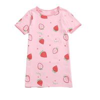 Strawberry Pattern Pajamas Dress for Girl - PrettyKid