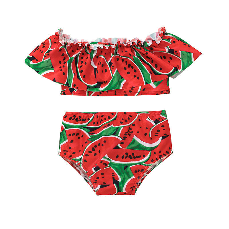 9months-4years Toddler Girl Swimwear Summer Children Baby Swimsuit Suit Watermelon Pattern Bikini Swimsuit - PrettyKid